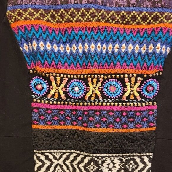 K DERHY Embellished Beaded Funky Retro Dress MEDIUM Fun Style - Picture 2 of 5